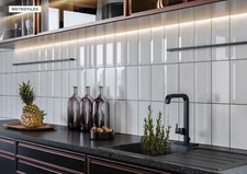 Image of 10x20 Victorian Subway Bevel Brick Multi Colour Metro Tiles Ceramic Wall Sample