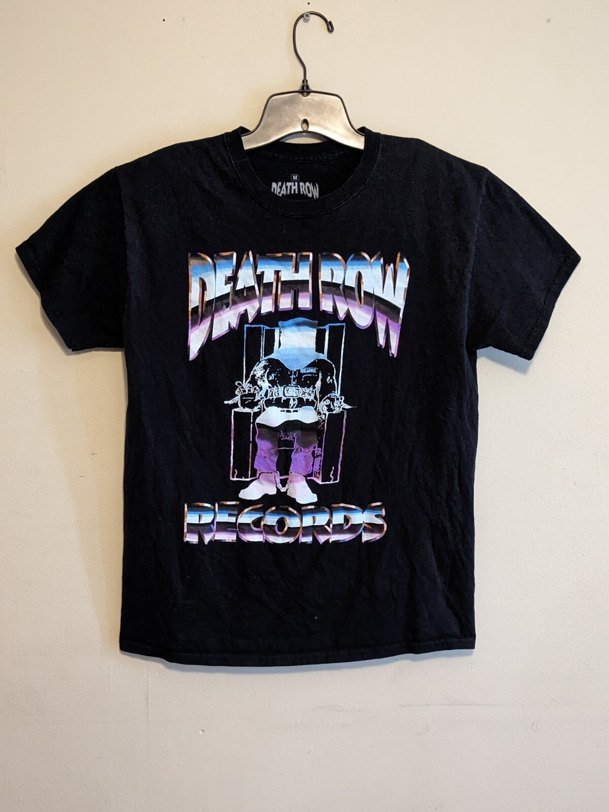 FILA Maglietta Death Row Records Hip Hop Uomo Media Nera Crew Grafica