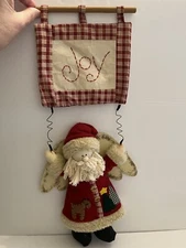 VTG Primitive RUSS Country Crafted Angel Santa Clause Christmas Wall Decor 18"