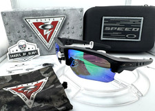 OAKLEY SPEED JACKET SI MATTE BLACK GREEN AFTERMARKET POLARIZED SUNGLASSES NEW