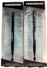 2 tweezerman flat brow brush & spoolie