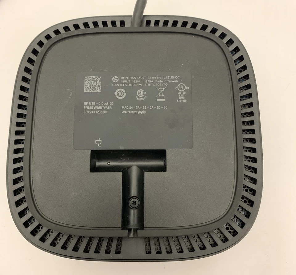 HP HSN-IX02 L75125-001 USB-C Dock G5 Universal Docking Station + 120w AC Adapter - Image 4 of 4