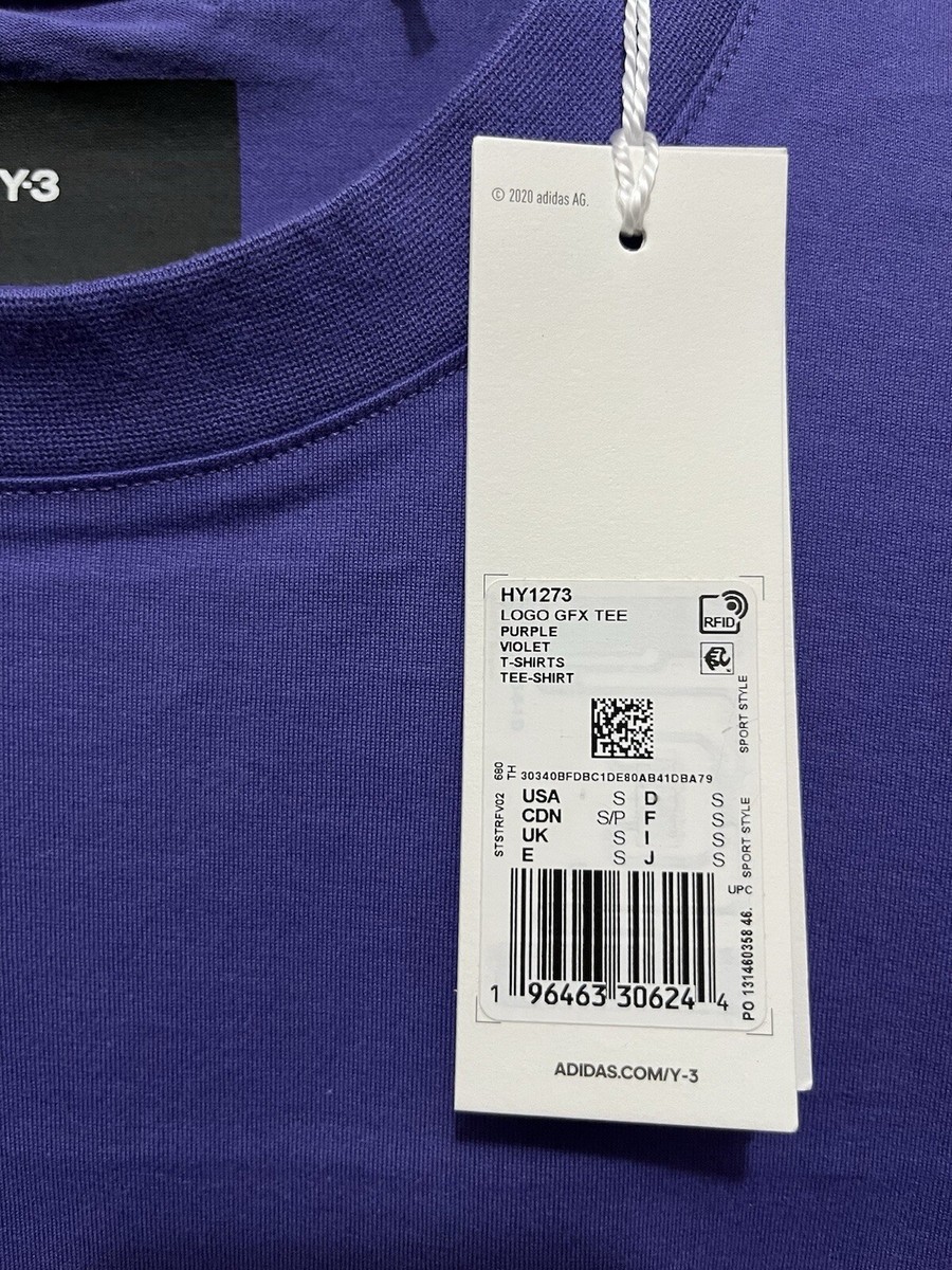 【Y-3】Y-3 Logo GFX T-Shirt Purple Adidas Y-3 LOGO GFX Tee T-Shirt Oversized Purple White Men's