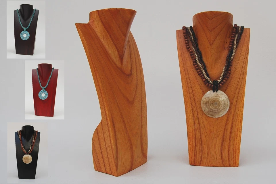 BUANA NDN 30-- / 30 cm aus Holz Schmuck Ketten Ständer Display Büste Halter Display