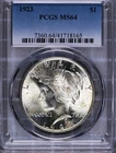 1923 $1 Silver Peace Dollar MS 64 PCGS # 41718165 + Bonus