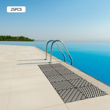 Interlocking Black Drainage Tiles 25 PCS - 12" x 12" Outdoor Deck Tiles