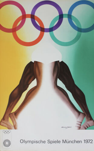 Lithographie originale Allen JONES Munich époque olympique du milieu du siècle moderne Eames 1972 - Photo 1/6