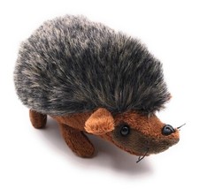 Plush Toy Stuffed Animal Fabric Animal Hedgehog Brown Standing 17 cm