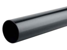 1M 68MM GUTTERING DOWNPIPE UPVC BLACK OSMA