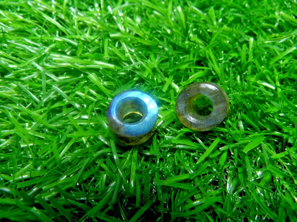 Natural, Labradorite Plugs, Ear Gauge, Tunnels, Blue Fire Plugs Earrings - Image 2 of 4