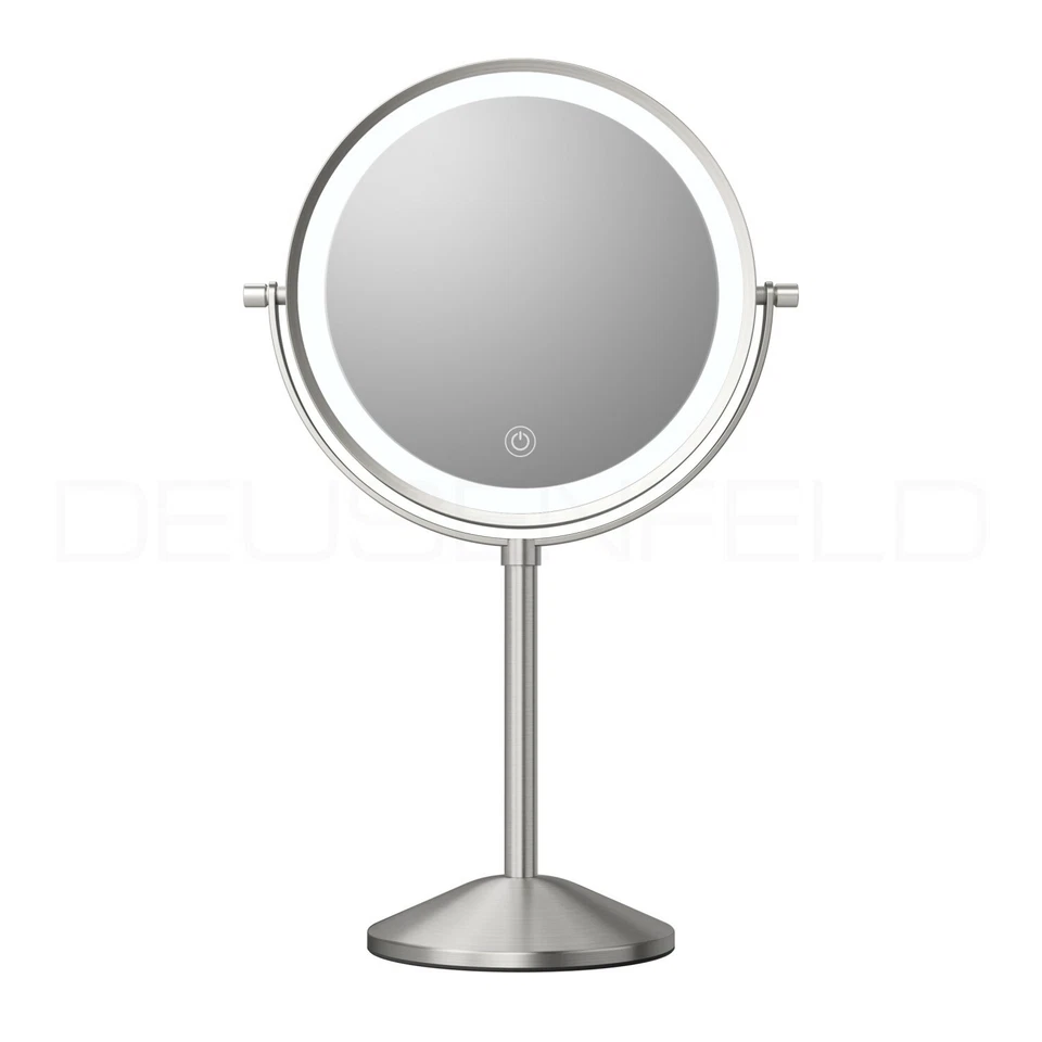 DEUSENFELD SL7EFA Akku Batterie LED Doppel Stand Kosmetikspiegel, 7-fach +Normal - Bild 2 von 4