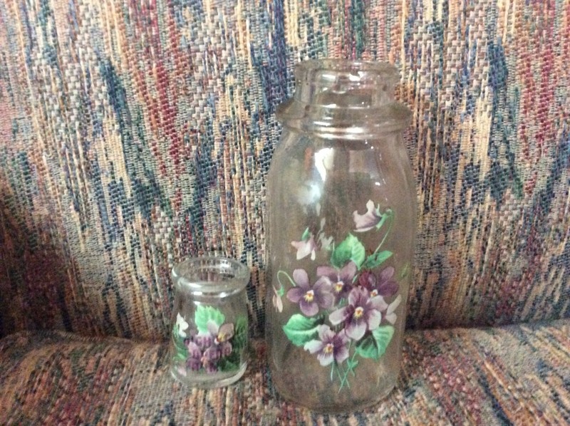 Vintage  Small Milk Bottle & Creamer