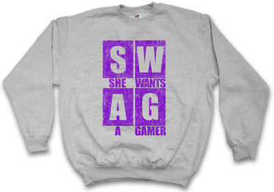 SHE WANTS A GAMER SWEATSHIRT PULLOVER Gamer Games Swag Real Life Roleplay RPG