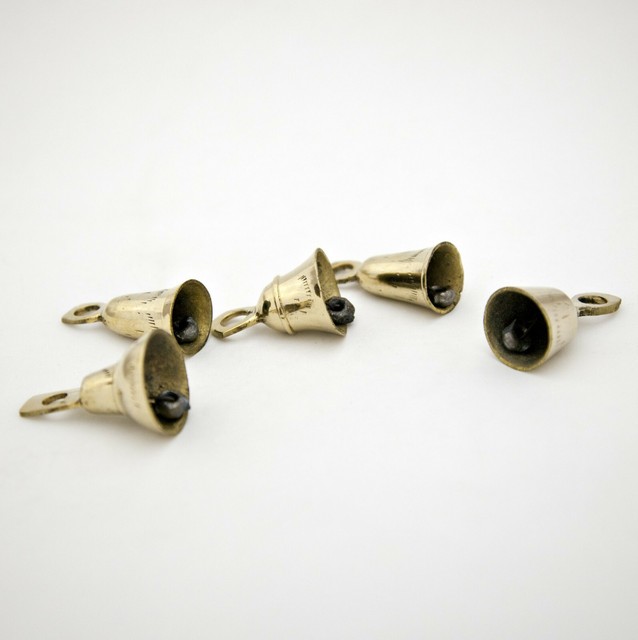 TWO DOZEN BRASS BELLS Assorted 2" Cow Goat Sheep Bells RELAXING