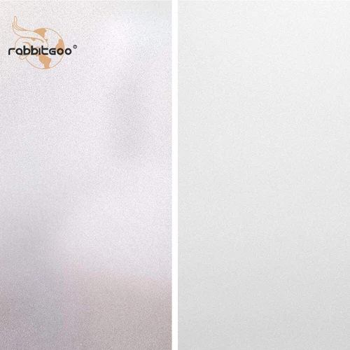 rabbitgoo Frosted Privacy Opaque Window Film White Glass Sticker Static Cling