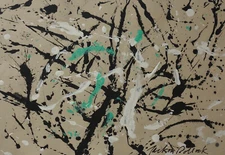 Fine unique painting – Expressive drip composition, signed Jackson Pollock