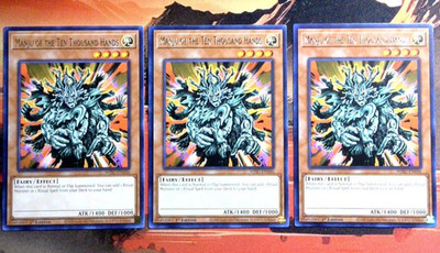 YuGiOh! 3x Manju of the Ten Thousand Hands WISU-EN046 1st Edition NM R Playset