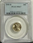 1945-D Mercury Dime PCGS MS 67 Silver 10C Uncirculated