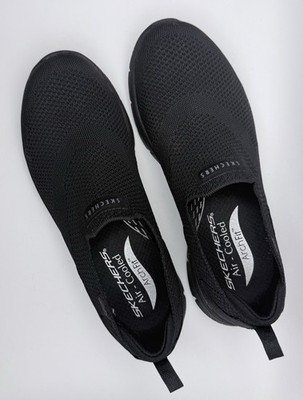 Skechers Air-Cooled Arch Fit Black Mesh Slip-On Shoes 6.5 EUC