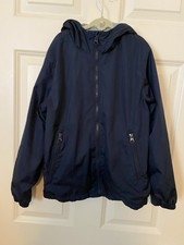 Gap Kids Boys Navy Blue Windbreaker Hooded Water-Resistant Jacket M 8-9 