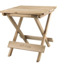Image of Woodside Folding Coffee Side Snack Table Wooden Garden Patio
