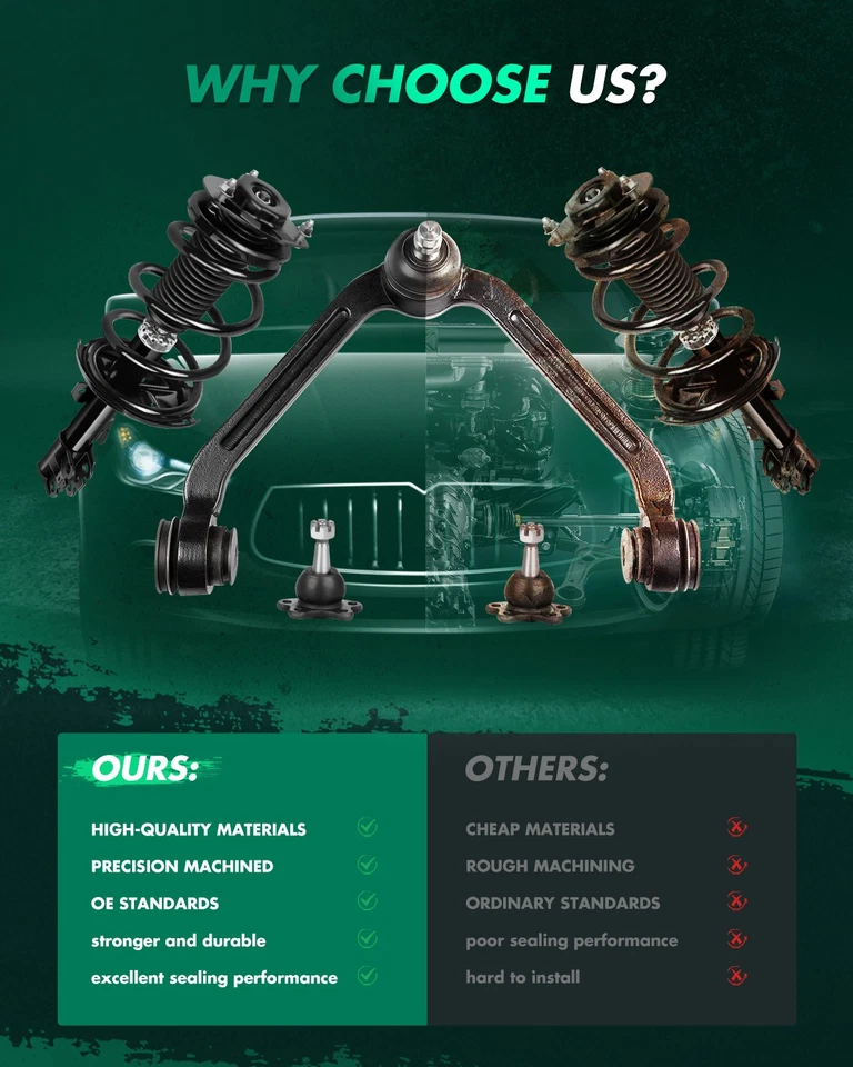 For 2000-2004 Subaru Outback Front Rear Struts w/ Coil Spring Sway Bars Link Kit Foto 4 de 4