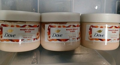 3 PACK-Dove Limited Ed. Holiday Maple Glazed Donut Pumpkin Pie Body Scrub 15oz