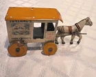 1930s Marx Toyland's Tin Litho Farm Products Wagon Wind Up WORKS PLEASE READ