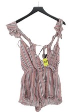 Topshop Women's Playsuit S Pink Striped 100 Cotton Playsuit