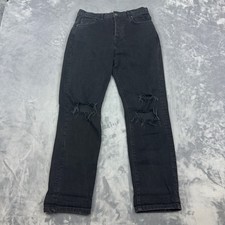 Free People We The Free Bren Distressed Boyfriend Jeans Black Womens Size 26