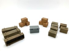 BRITAINS  TOY SOLDIERS ASSORTED RESIN AMMUNITION CRATES & BOXES 54MM UNBOXED