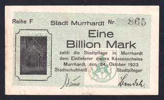 Murrhardt 1 Billion Mark 24.10.1923