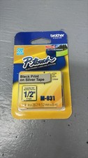 Brother M931 M Series Labeling Tape for P-Touch Labelers, 1/2-Inch w, Black on