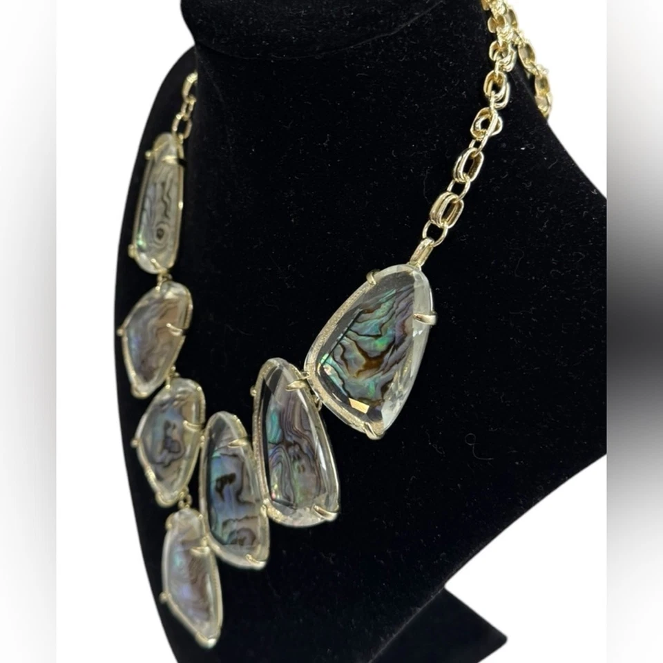 "Collar Kendra Scott Harlow llamativo suspendido abulón/oro 19""" Foto 2 de 4