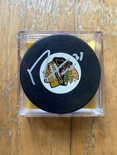 Ryan Hartman Autographed Chicago Blackhawks Large Logo Puck