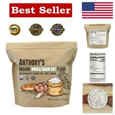 64 oz Organic Whole Grain Oat Flour - Versatile, Gluten Free,  Non-Irradiated