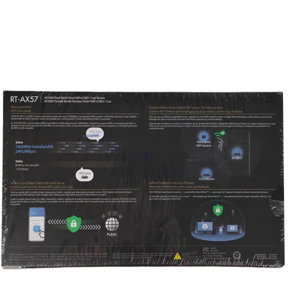 AX3000 WiFi 6 Dual Band Gigabit Wireless Internet Router - RT-AX57 - Image 3 of 4