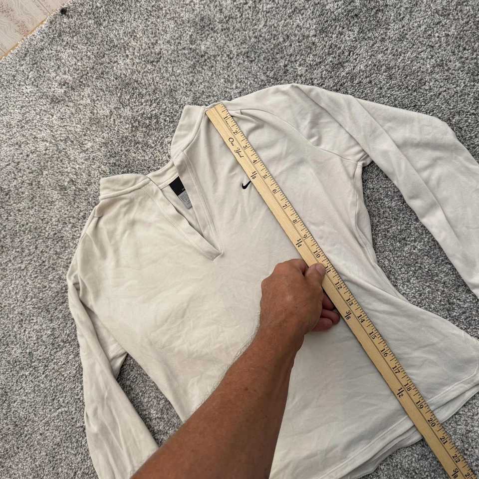 Nike Dri-FIT Pullover Womens Small Beige Long Sleeve Running Shirt Top - Image 2 of 4