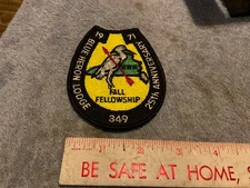 Boy Scouts Sew On Patch 1971 Blue Heron Lodge 349 25th Anniversary Fall