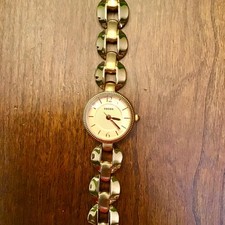 Woman  s Rose Gold Fossil 26mm Watch ES-3011 All Stainless Steel 5 ATM 7.25  