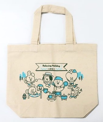 BT21 Cafe Lunch Tote Bag Relaxing Holiday Goods