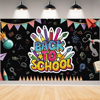 Back to School Banner Backdrop,First Day of School Banner Decorations