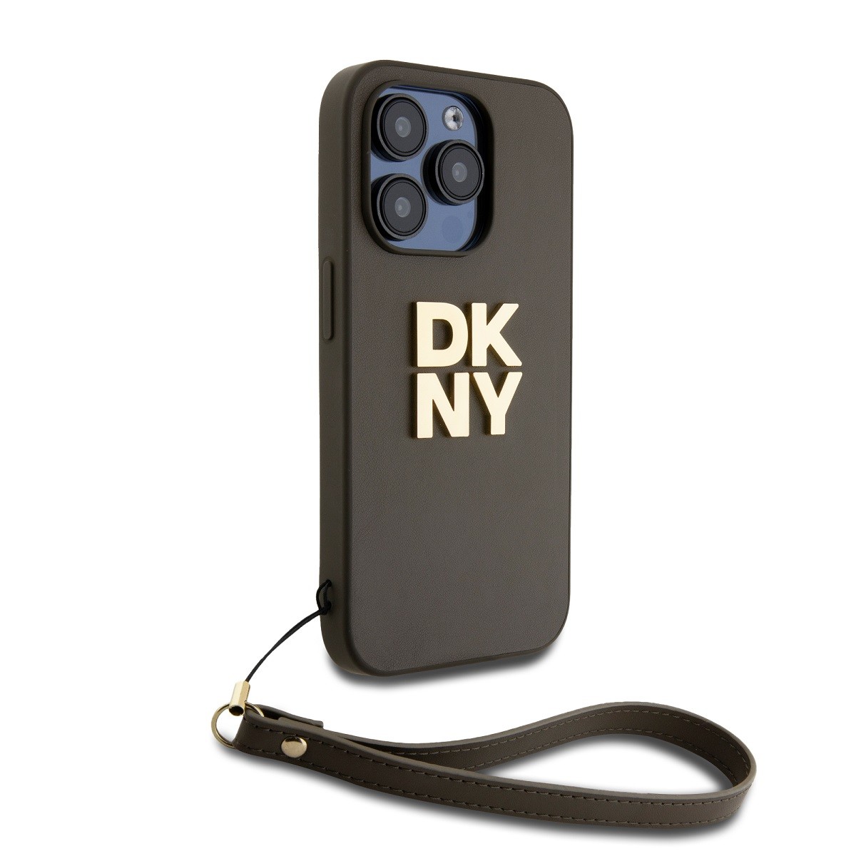 Coque iPhone 14 Pro DKNY Marron Antichute protégeant avec Sangle Poignet - 2