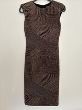 Vince Camuto Women's Sheath Gold Metallic Sleeveless Dress Size 4 Color Gold
