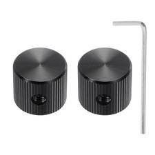 2 Pcs Aluminium Knobs, 6.4mm IDx15mm ODx12.5mm, Black