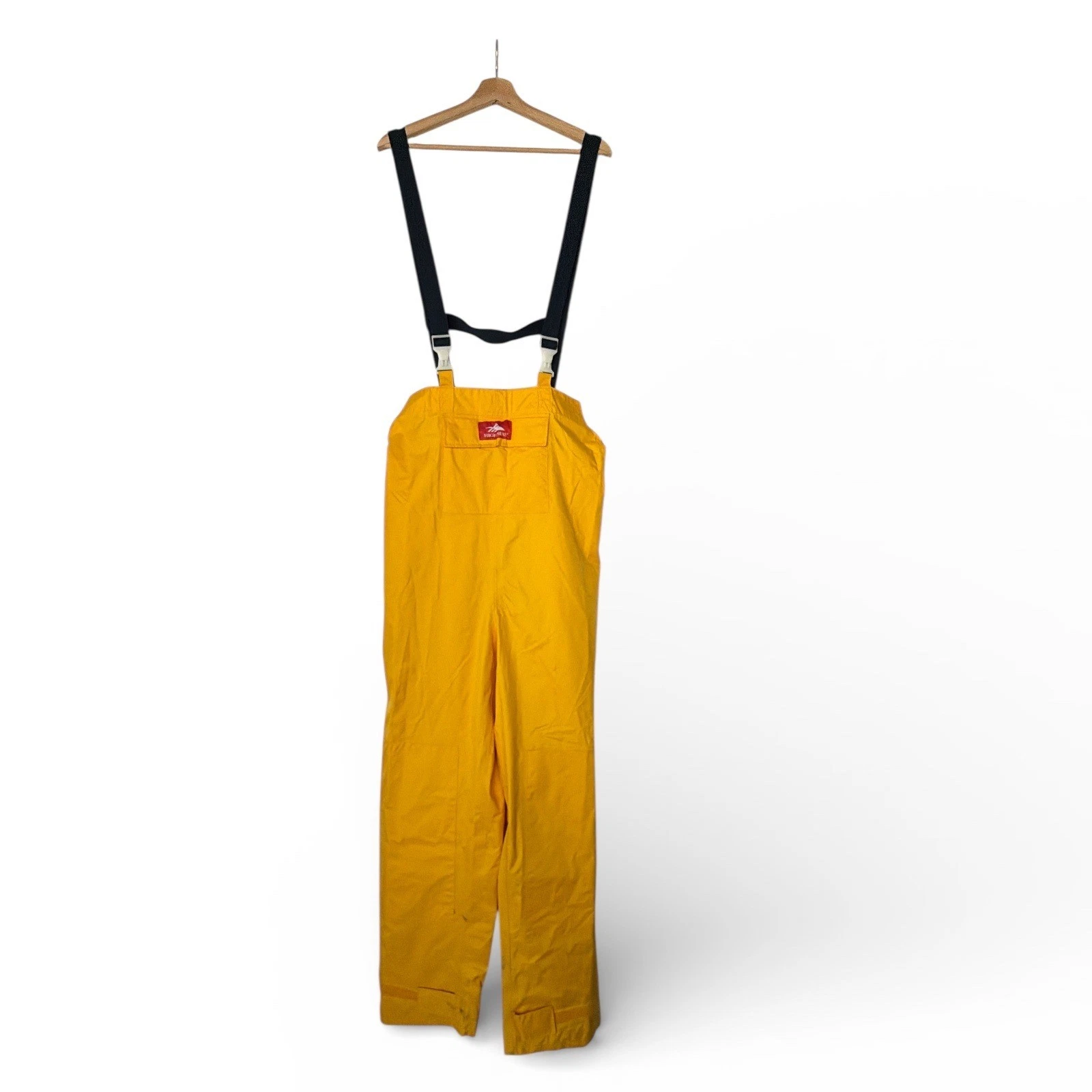 VTG High Seas Sailing Bib Overalls Mens Small Yellow Foul Weather Gear Fishing