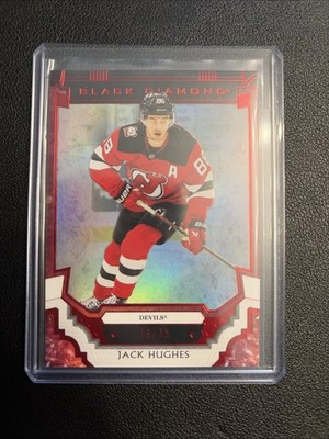 Jack Hughes 2023-24 Upper Deck Black Diamond Red 18 /75