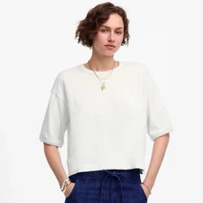 Madewell Relaxed Boxy Tee White Cotton Jersey Size XS NWT Basic Capsule Wardrobe