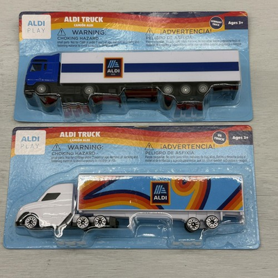 #ad #ad ALDI Play ALDI Truck Lot Of 2 US amp; Germany Semi Toy Trucks 2025 New Sealed $18.95