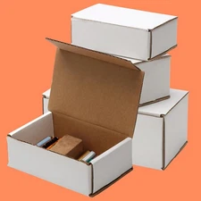 The Boxery Corrugated Mailers White Tuck Shipping Boxes (9x5x4)